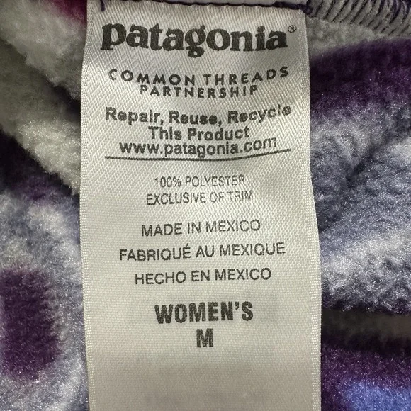 Patagonia Synchilla Lightweight Full zip Snap-T Hooded Jacket MED Pine Patch - Picture 7 of 8